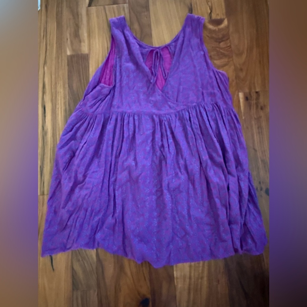 Natural Life Purple Paisley Swing Mini Dress L - Picture 4 of 5
